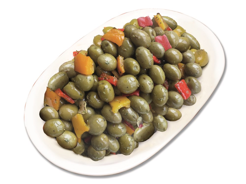 olive verdi tagliate condite dolci